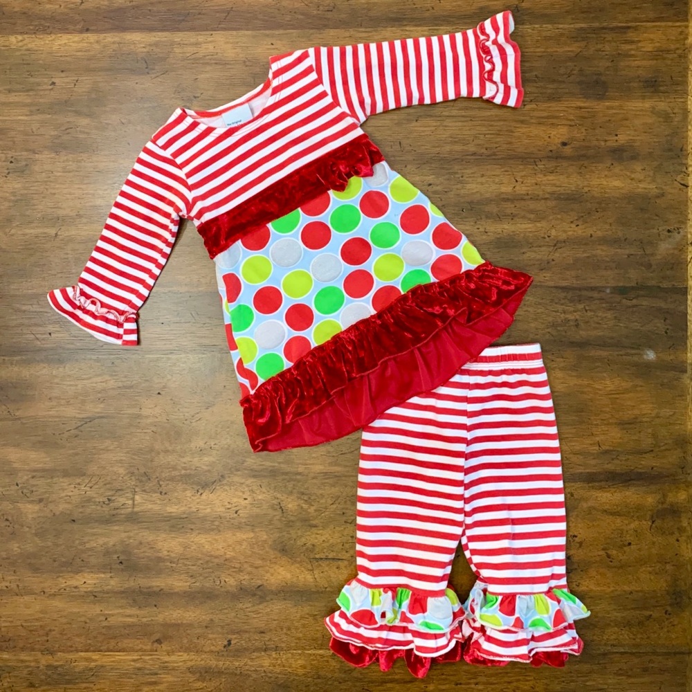 Flap Happy Mini Miranda Dress & Ruffle Pant Set Christmas Holiday